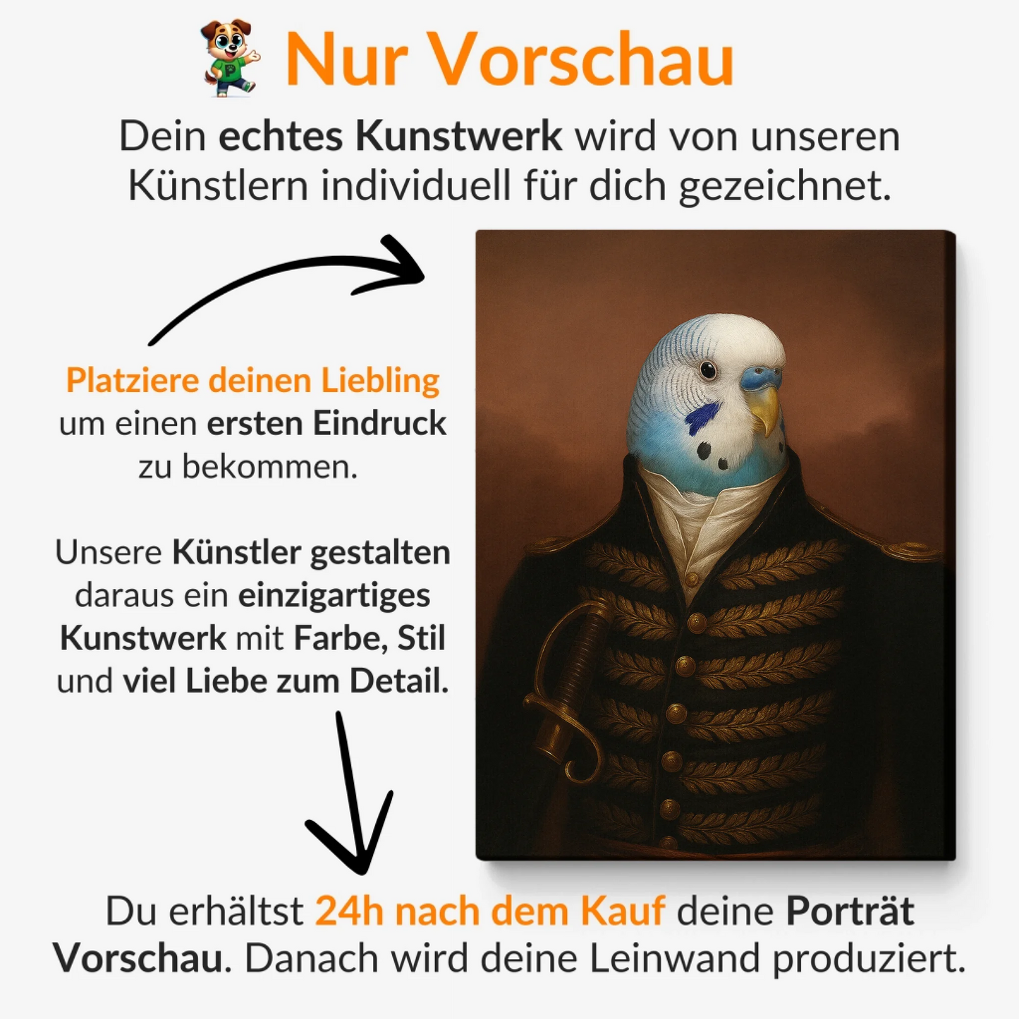 Dies ist nicht das finale Produkt. Dein Porträt wird innerhalb von 24h von unserem Designer gezeichnet und als Vorschau per Mail an dich geschickt. (1400 x 1400 px) (1)