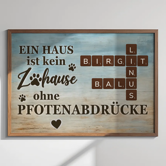 Geliebte Pfotenabdrücke - Individuelles Poster